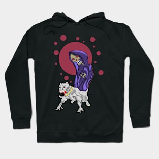 Creepy Cartoon Skull Holding A Dog Design Hoodie